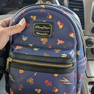 Loungefly Disney Parks Navy Backpack with Iconic Patterns